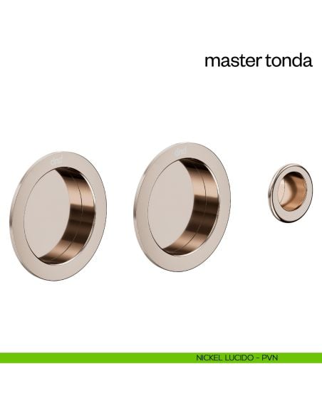 Maniglia incasso Master Tonda cieca dnd nickel lucido