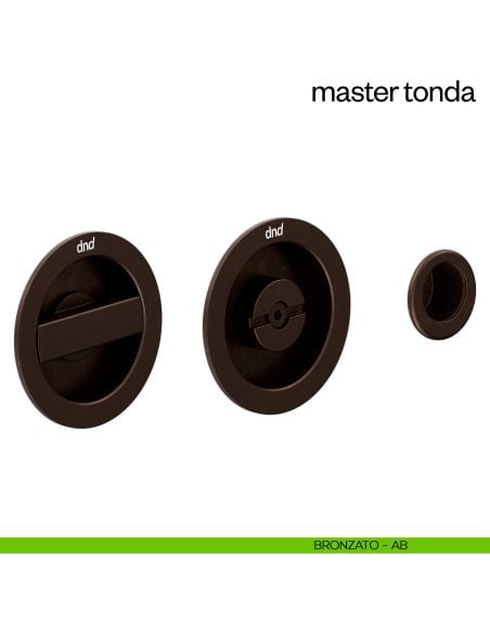 Maniglia incasso Master Tonda con nottolino dnd bronzato