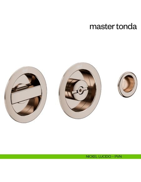 Maniglia incasso Master Tonda con nottolino dnd nickel lucido