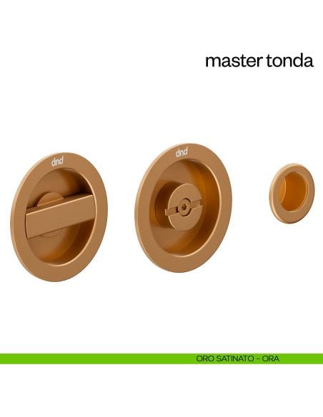 Maniglia incasso Master Tonda con nottolino dnd oro satinato