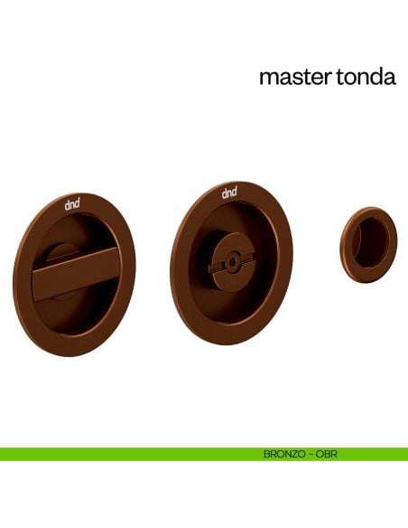 Maniglia incasso Master Tonda con nottolino dnd bronzo