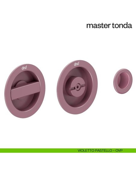 Maniglia incasso Master Tonda con nottolino dnd violetto pastello