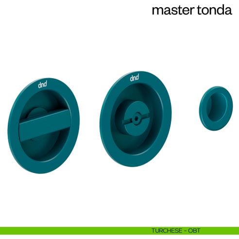 Maniglia incasso Master Tonda con nottolino dnd turchese