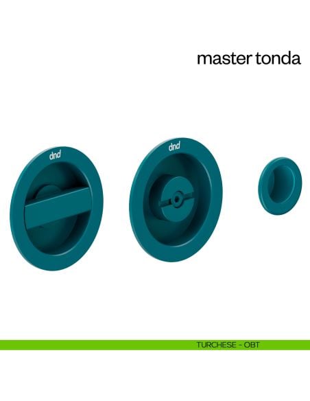 Maniglia incasso Master Tonda con nottolino dnd turchese