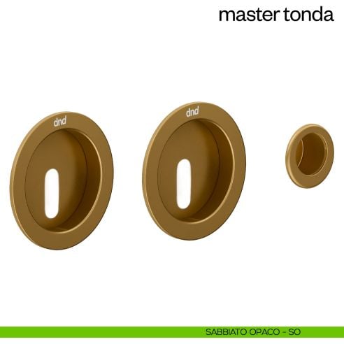 Maniglia incasso Master Tonda con foro chiave e serratura dnd sabbiato opaco