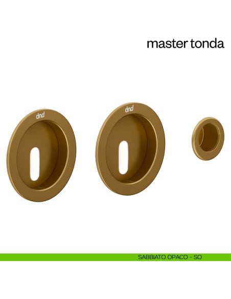 Maniglia incasso Master Tonda con foro chiave e serratura dnd sabbiato opaco