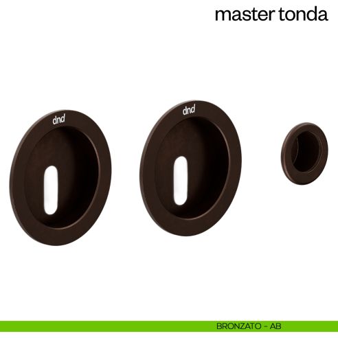 Maniglia incasso Master Tonda con foro chiave e serratura dnd bronzato