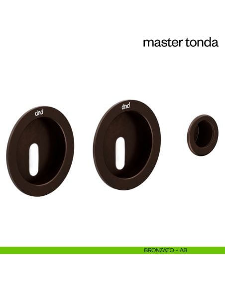 Maniglia incasso Master Tonda con foro chiave e serratura dnd bronzato