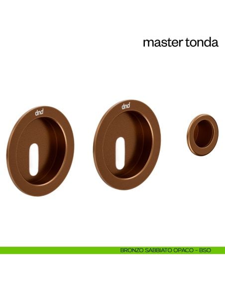 Maniglia incasso Master Tonda con foro chiave e serratura dnd bronzo sabbiato opaco