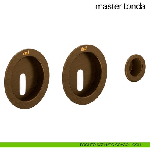Maniglia incasso Master Tonda con foro chiave e serratura dnd bronzo satinato opaco