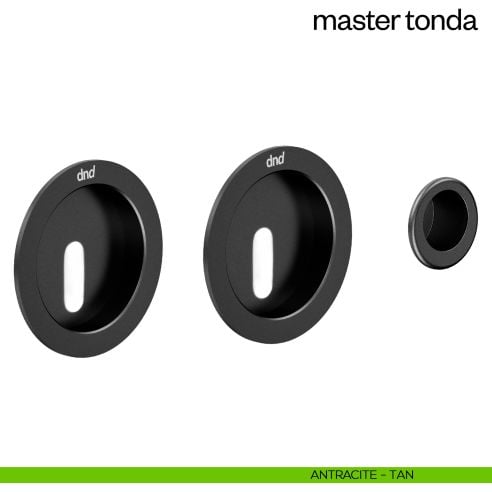 Maniglia incasso Master Tonda con foro chiave e serratura dnd antracite
