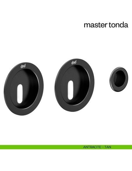 Maniglia incasso Master Tonda con foro chiave e serratura dnd antracite