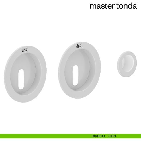 Maniglia incasso Master Tonda con foro chiave e serratura dnd bianco