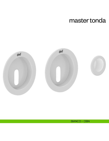 Maniglia incasso Master Tonda con foro chiave e serratura dnd bianco