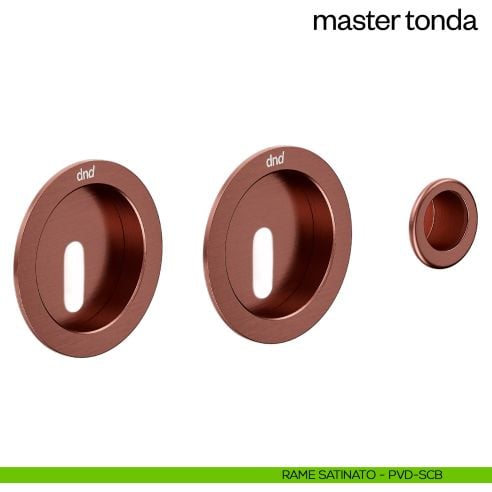 Maniglia incasso Master Tonda con foro chiave e serratura dnd rame satinato