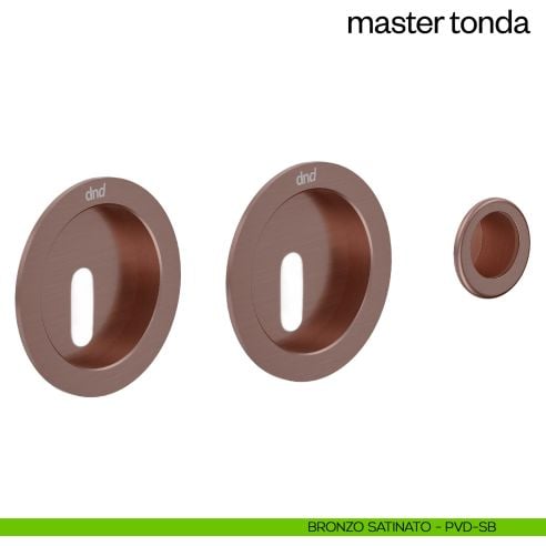 Maniglia incasso Master Tonda con foro chiave e serratura dnd bronzo satinato