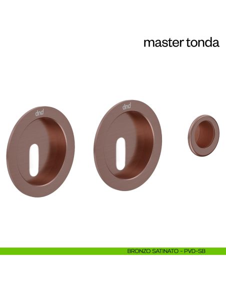 Maniglia incasso Master Tonda con foro chiave e serratura dnd bronzo satinato