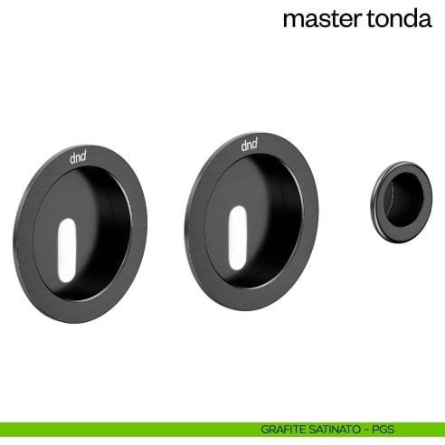Maniglia incasso Master Tonda con foro chiave e serratura dnd grafite satinato