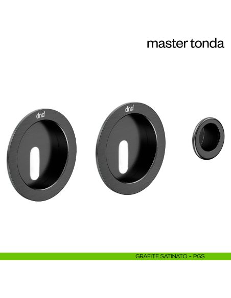 Maniglia incasso Master Tonda con foro chiave e serratura dnd grafite satinato