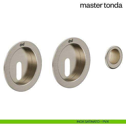 Maniglia incasso Master Tonda con foro chiave e serratura dnd inox satinato