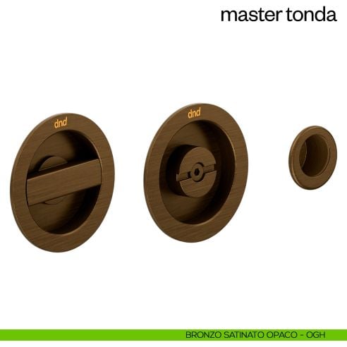 Maniglia incasso Master Tonda con nottolino e serratura dnd bronzo satinato opaco