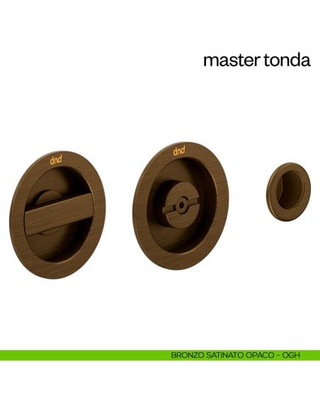 Maniglia incasso Master Tonda con nottolino e serratura dnd bronzo satinato opaco