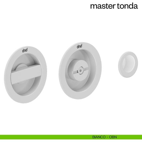 Maniglia incasso Master Tonda con nottolino e serratura dnd bianco