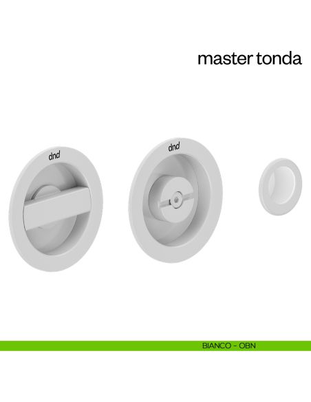 Maniglia incasso Master Tonda con nottolino e serratura dnd bianco