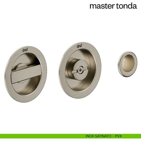 Maniglia incasso Master Tonda con nottolino e serratura dnd inox satinato