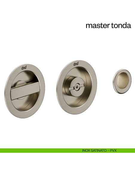 Maniglia incasso Master Tonda con nottolino e serratura dnd inox satinato