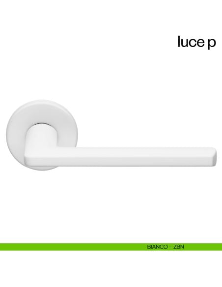 Maniglia per porta Luce P dnd handles con rosetta tonda bianco