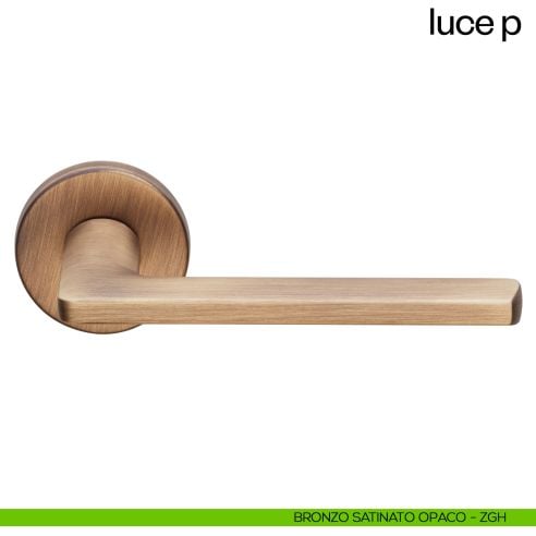 Maniglia per porta Luce P dnd handles con rosetta tonda bronzo satinato opaco