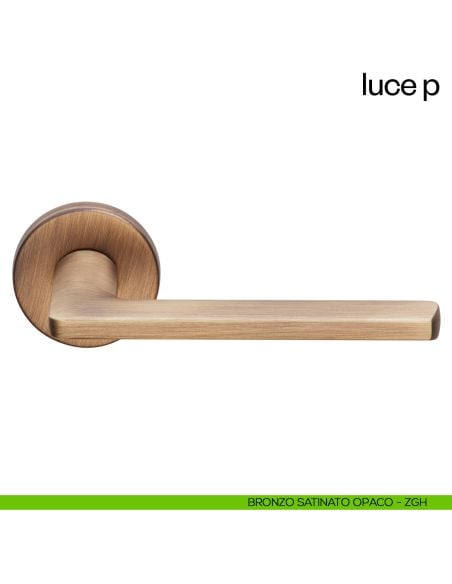 Maniglia per porta Luce P dnd handles con rosetta tonda bronzo satinato opaco