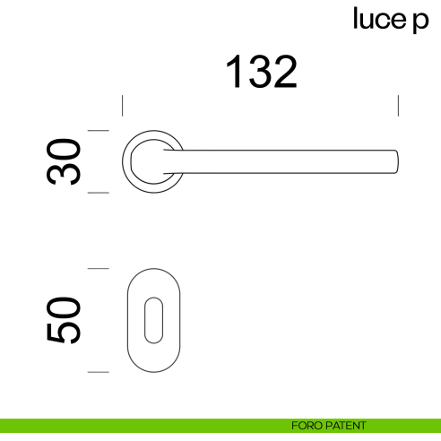 Maniglia per porta Luce P dnd handles con rosetta minimale Unico foro patent