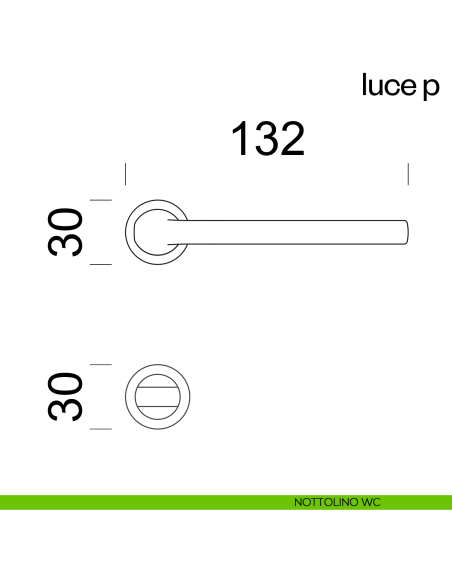 Maniglia per porta Luce P dnd handles con rosetta minimale Unico nottolino wc