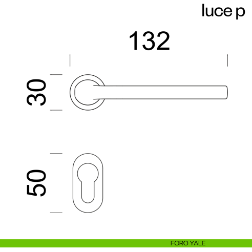 Maniglia per porta Luce P dnd handles con rosetta minimale Unico foro yale