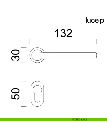 Maniglia per porta Luce P dnd handles con rosetta minimale Unico foro yale