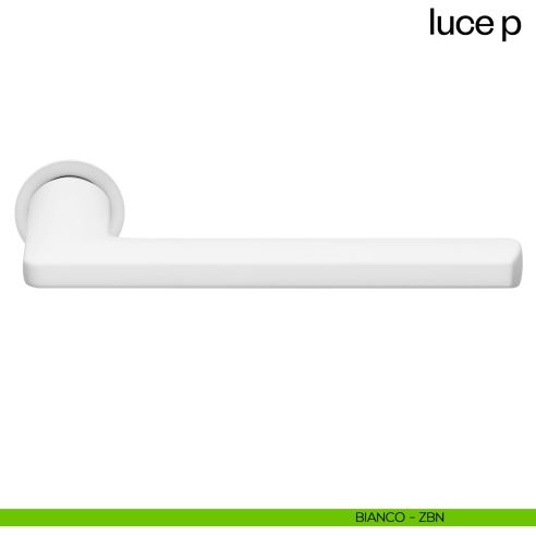 Maniglia per porta Luce P dnd handles con rosetta minimale Unico bianco