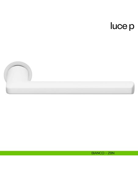 Maniglia per porta Luce P dnd handles con rosetta minimale Unico bianco