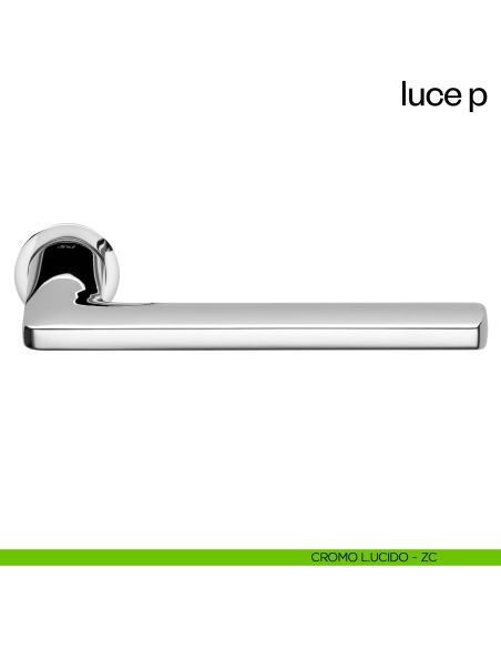 Maniglia per porta Luce P dnd handles con rosetta minimale Unico cromo lucido