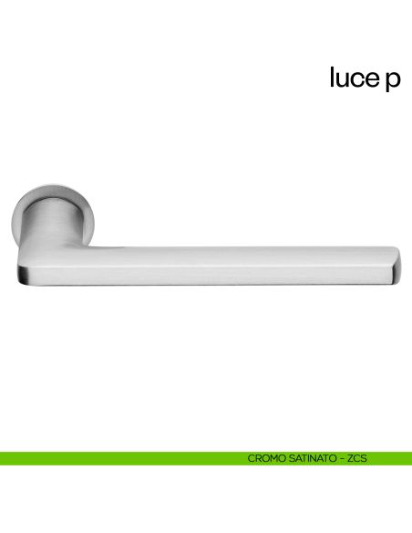 Maniglia per porta Luce P dnd handles con rosetta minimale Unico cromo satinato
