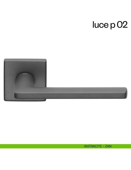Maniglia per porta Luce P 02 dnd handles con rosetta quadrata antracite