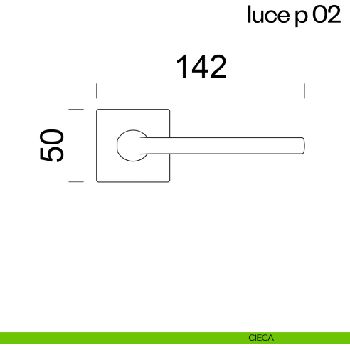 Maniglia per porta Luce P 02 dnd handles con rosetta quadrata cieca