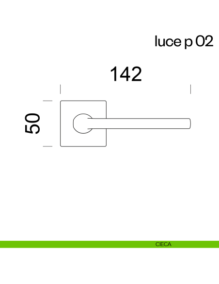 Maniglia per porta Luce P 02 dnd handles con rosetta quadrata cieca