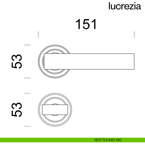 Maniglia per porta Lucrezia dnd Handles nottolino wc