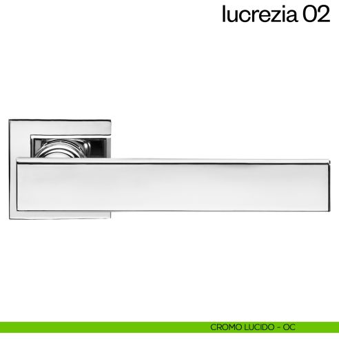 Maniglia per porta Lucrezia 02 dnd Handles con rosetta fine cromo lucido