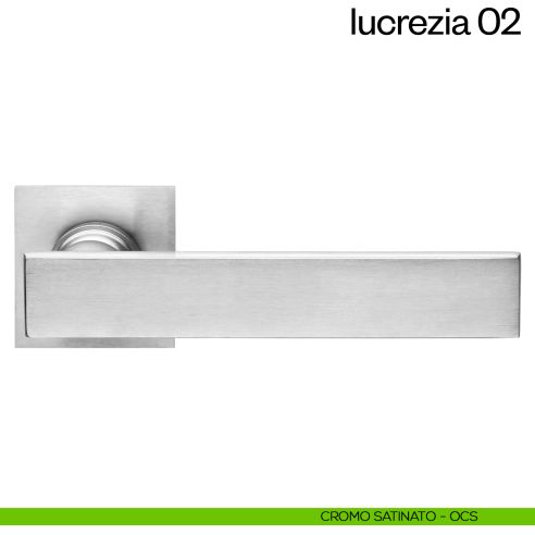 Maniglia per porta Lucrezia 02 dnd Handles con rosetta fine cromo satinato