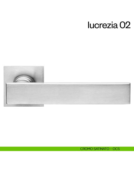 Maniglia per porta Lucrezia 02 dnd Handles con rosetta fine cromo satinato