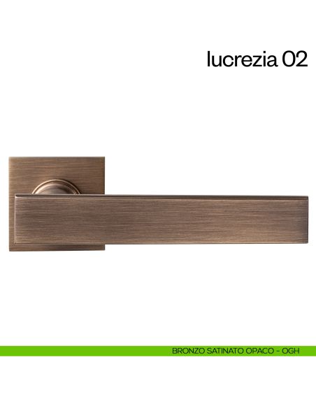 Maniglia per porta Lucrezia 02 dnd Handles con rosetta fine bronzo satinato opaco