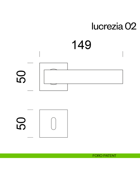Maniglia per porta Lucrezia 02 dnd Handles con rosetta fine foro patent